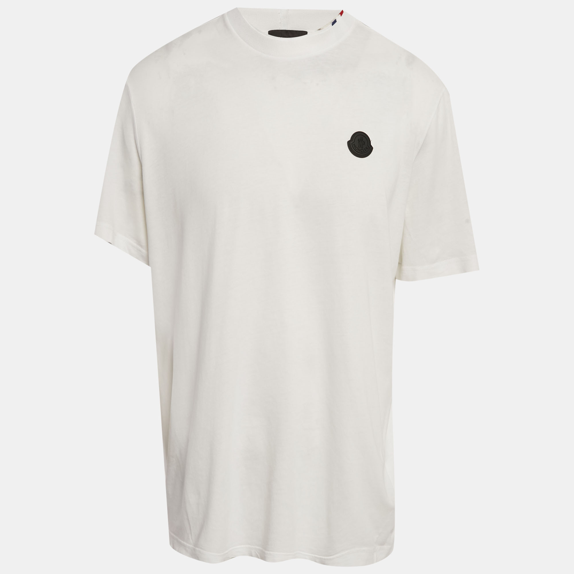 

Moncler Blue Pixelated Logo Jersey Crewneck T-Shirt L, White