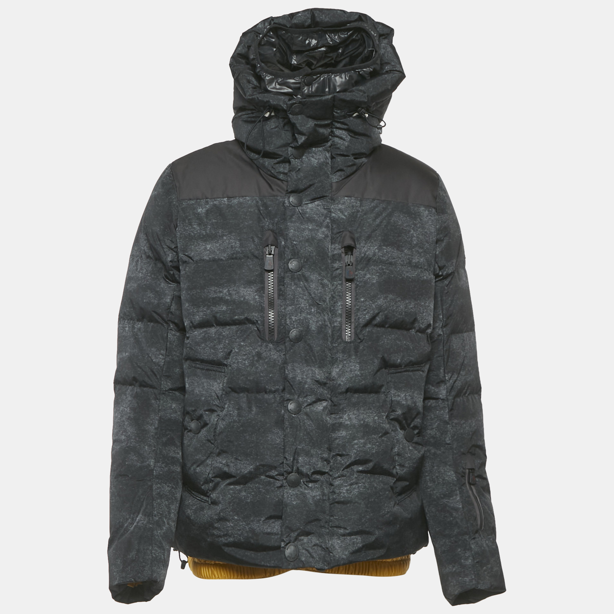 

Moncler Grey Synthetic Grenoble Rodenberg Down Jacket XL