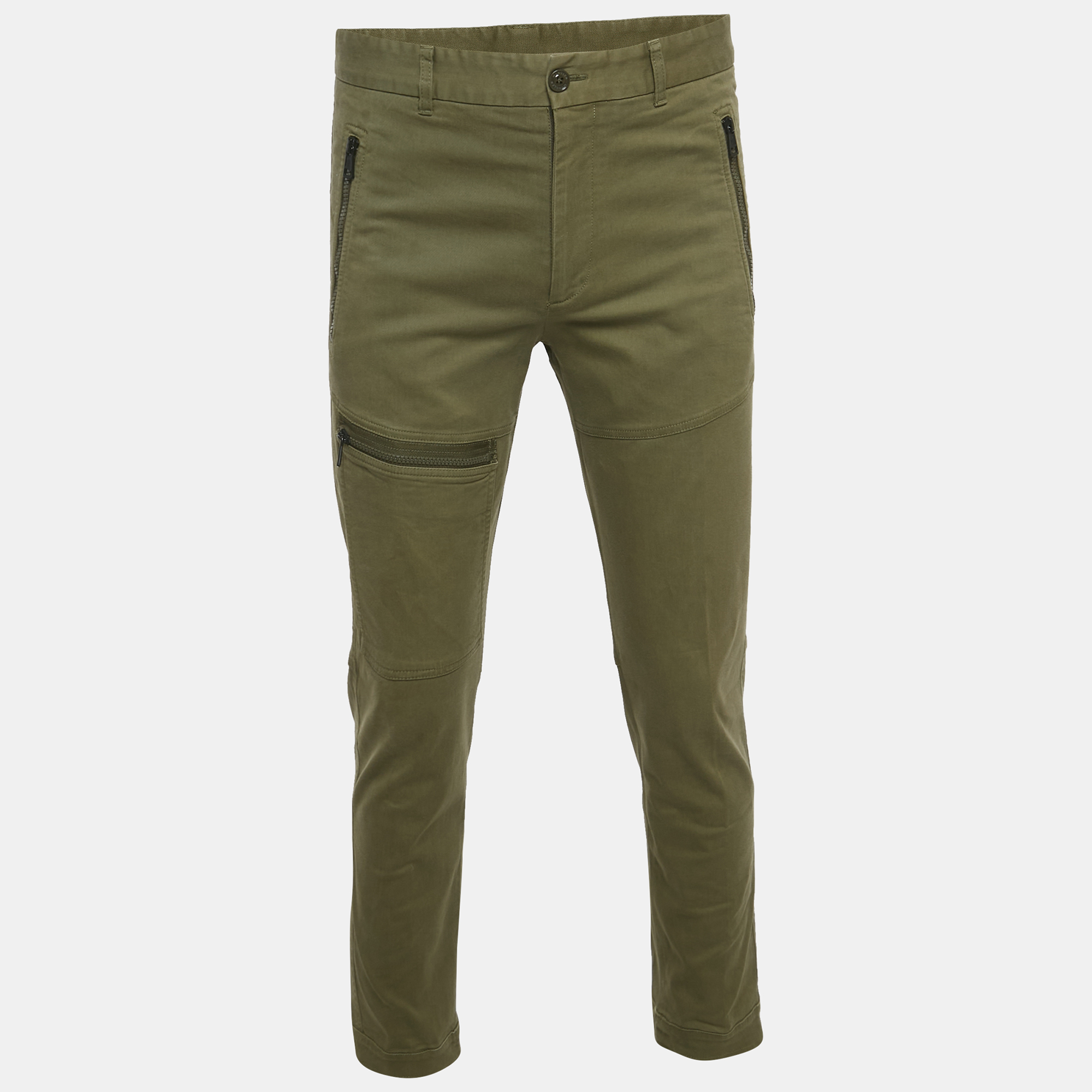 

Moncler Green Gabardine Cargo Pants S