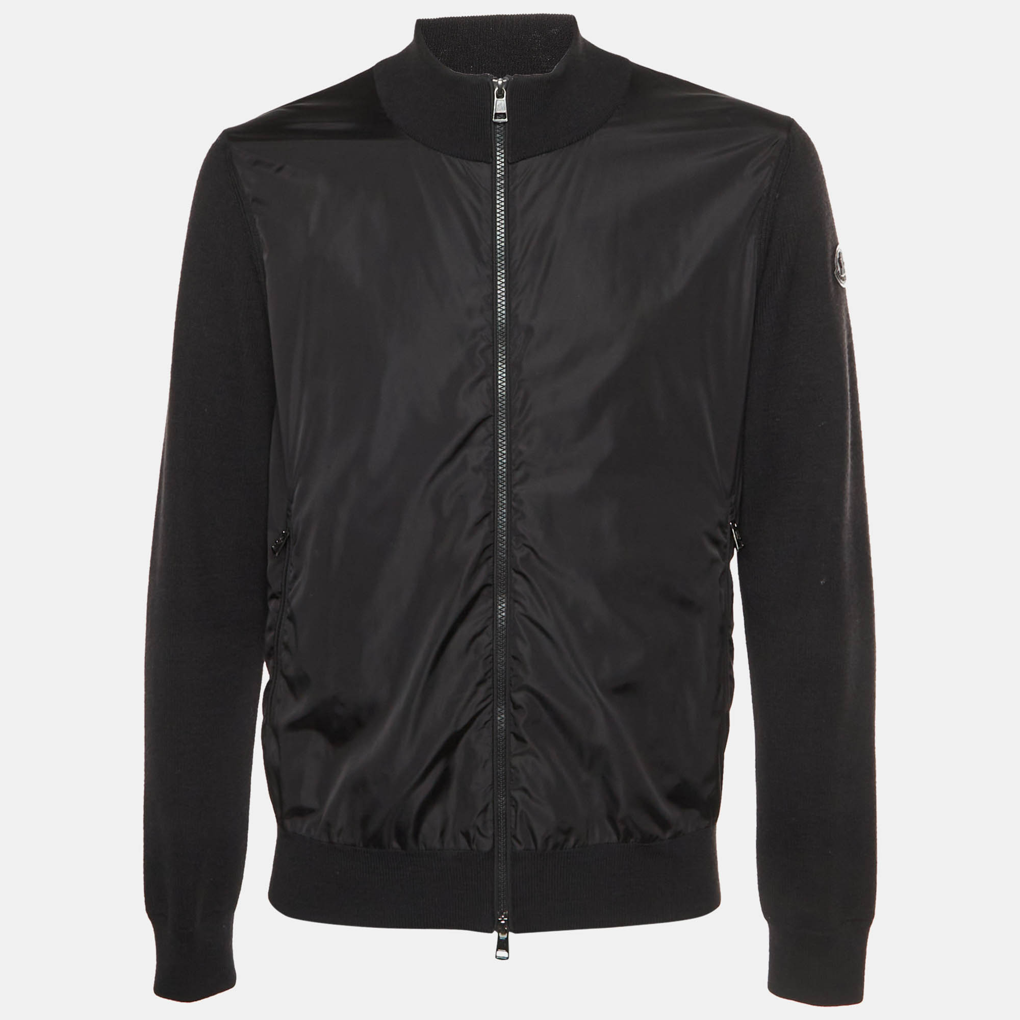 

Moncler Black Knit and Synthetic Maglia Tricot Cardigan XXL