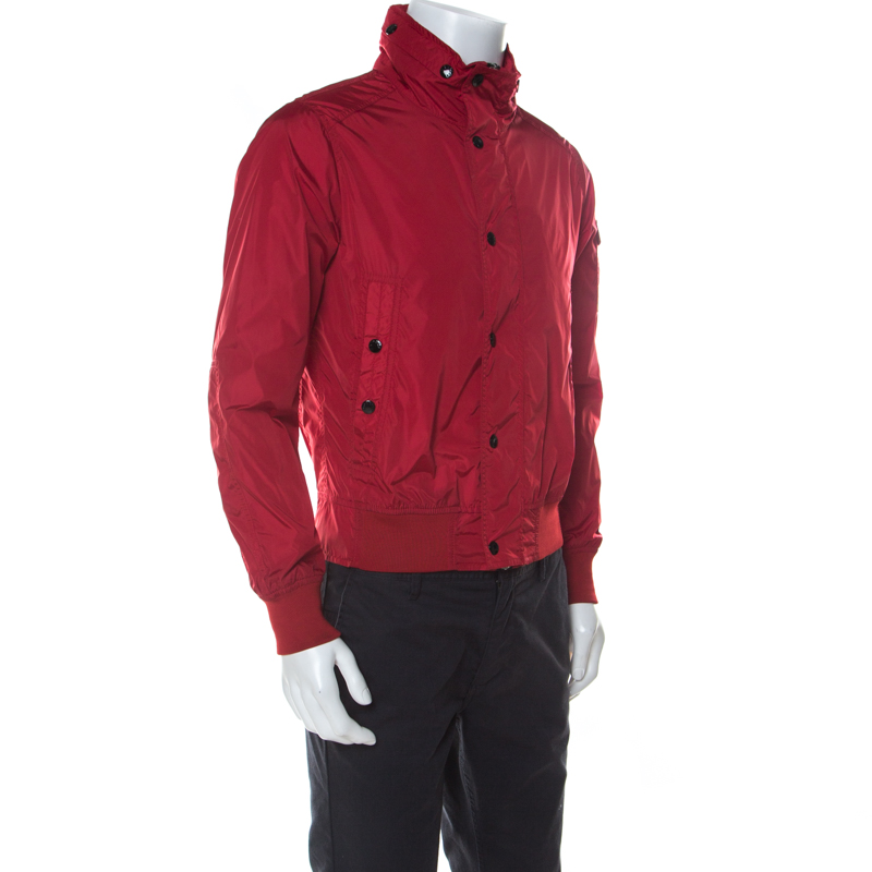 

Moncler Red Zip Front Victor Blouson Jacket