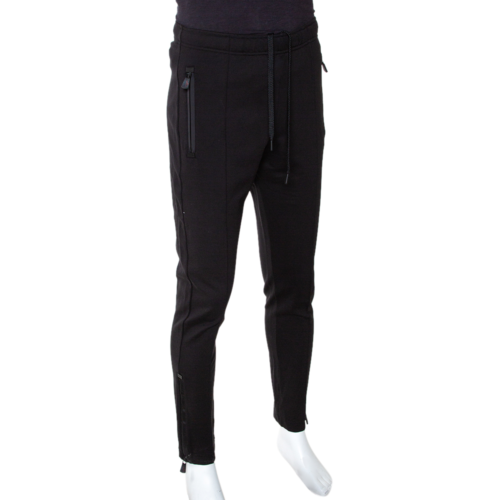 

Moncler Black Knit Zipper Detail Pants