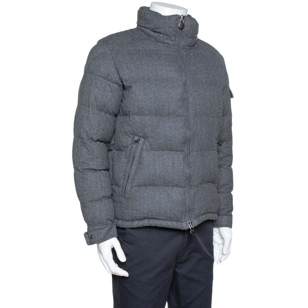 

Moncler Grey Wool Puffer Jacket