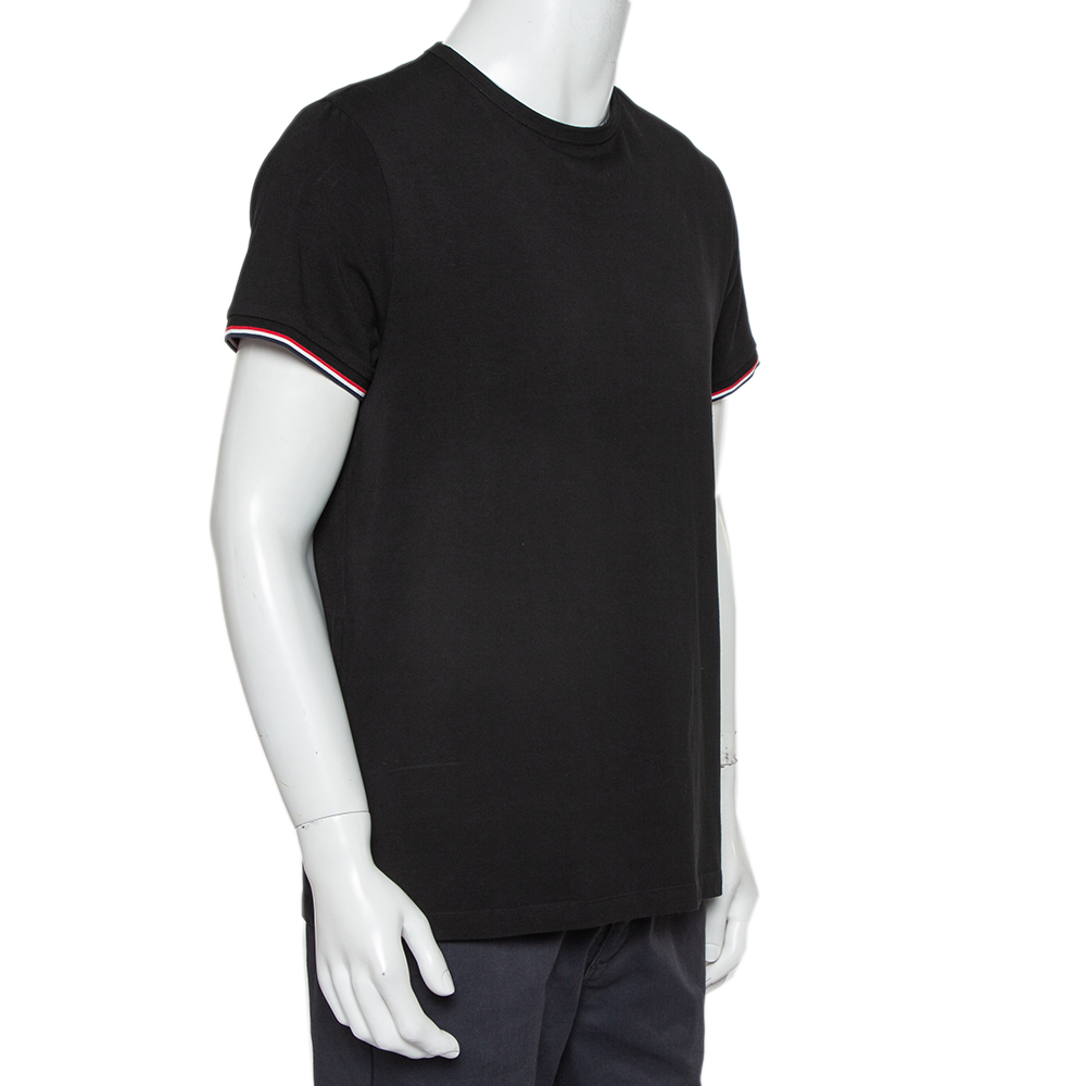 

Moncler Black Cotton Logo Crewneck T-Shirt