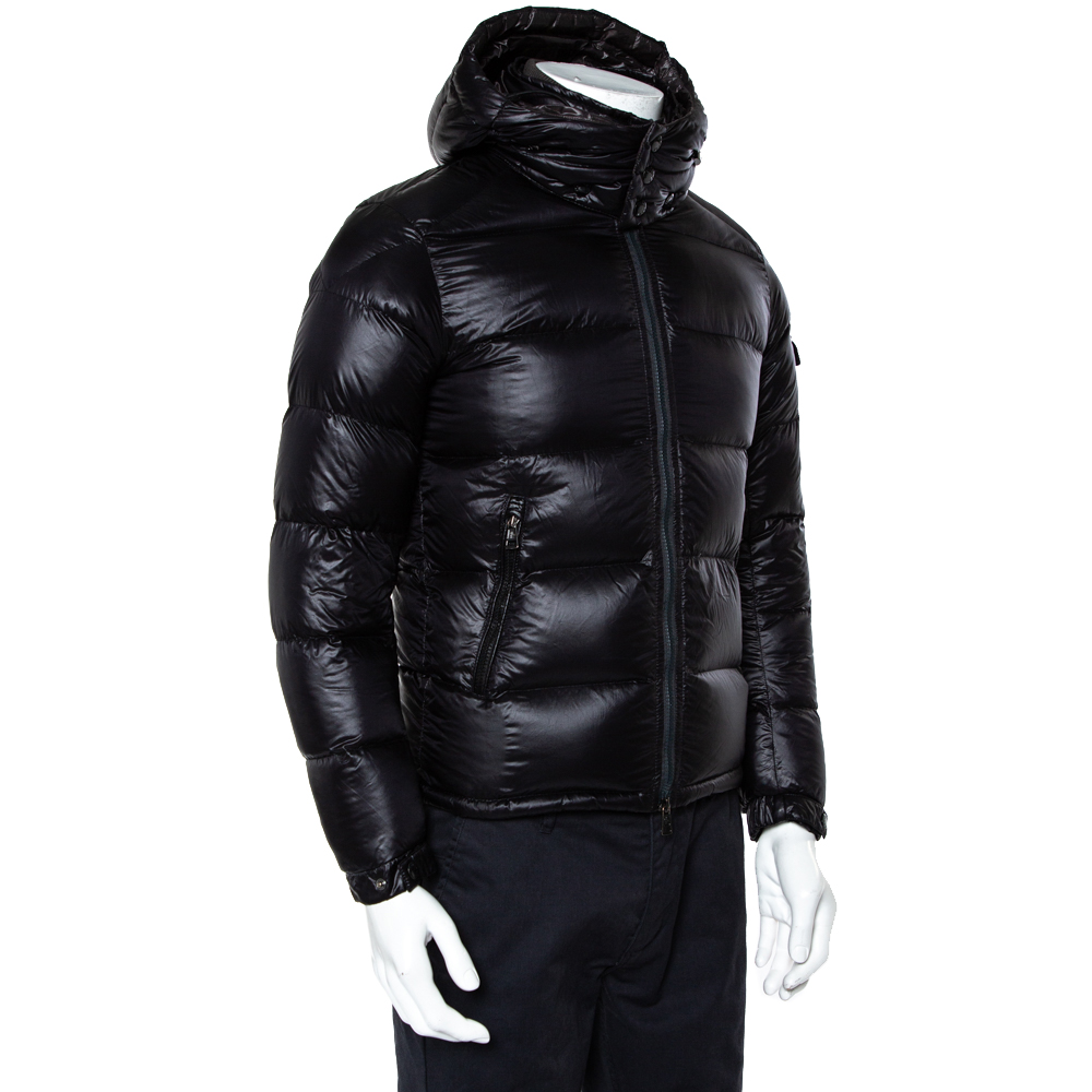 

Moncler Black Quilted Synthetic Hooded Zin Jacket