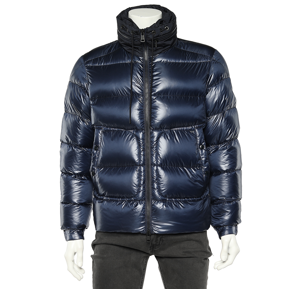 Pre-owned Moncler Navy Blue Quilted Badenne Puffer Jacket M | ModeSens