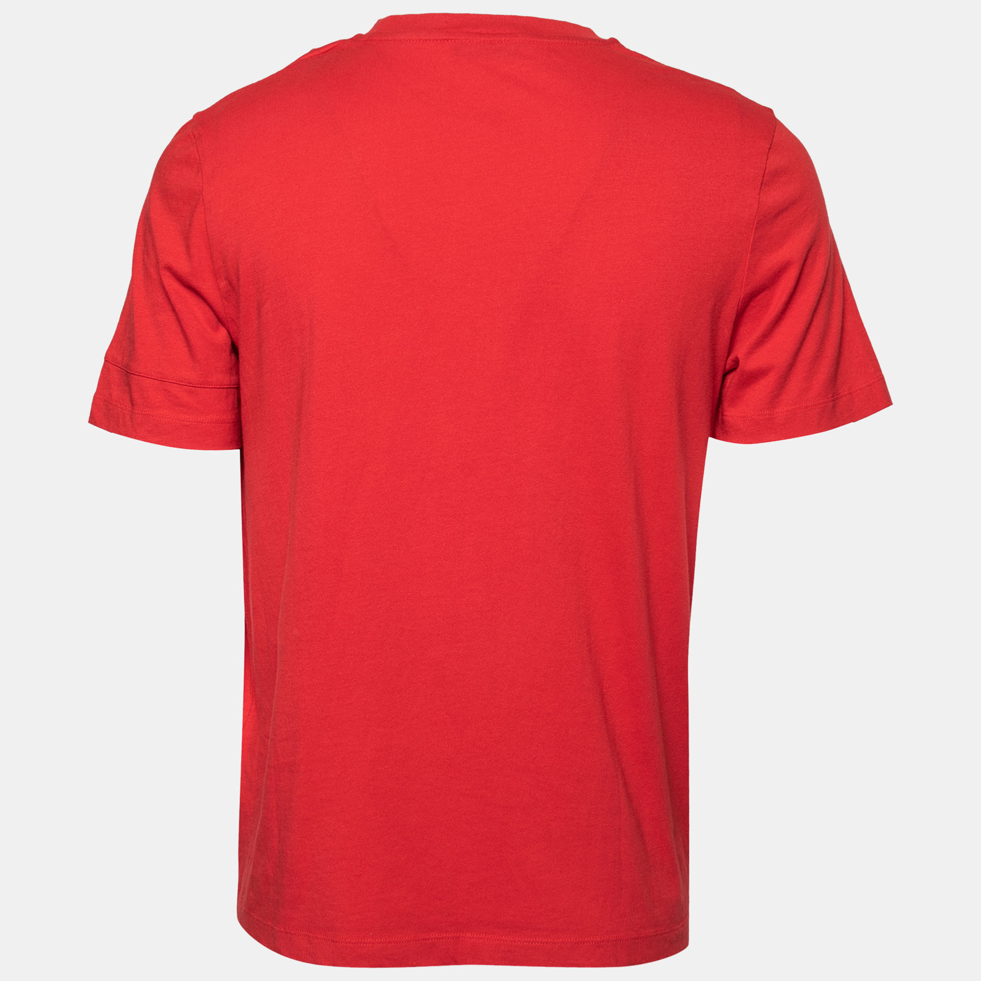

Moncler Red Logo Printed Cotton Short Sleeve T-Shirt