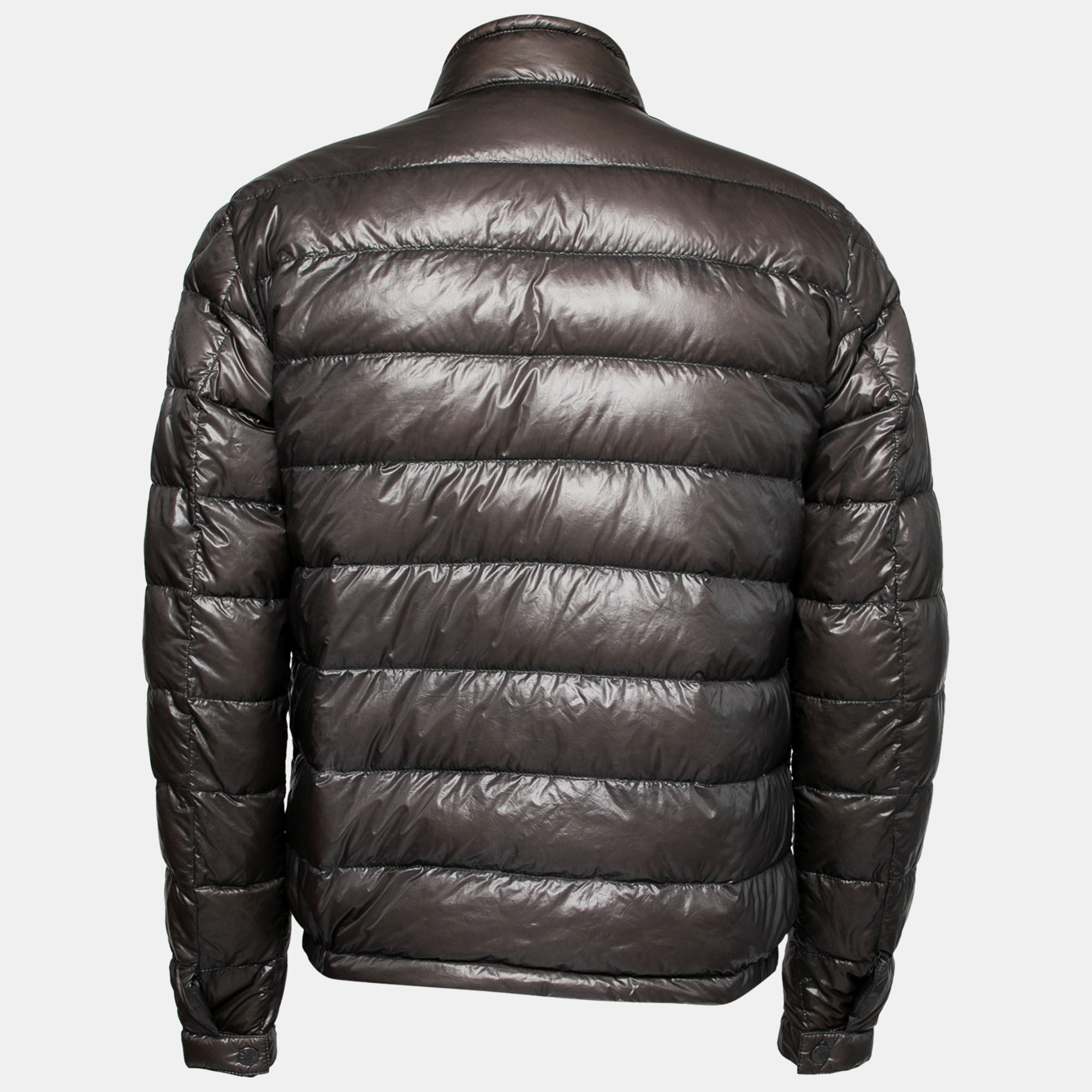 

Moncler Grey Quilted Synthetic Zip Front Jacket