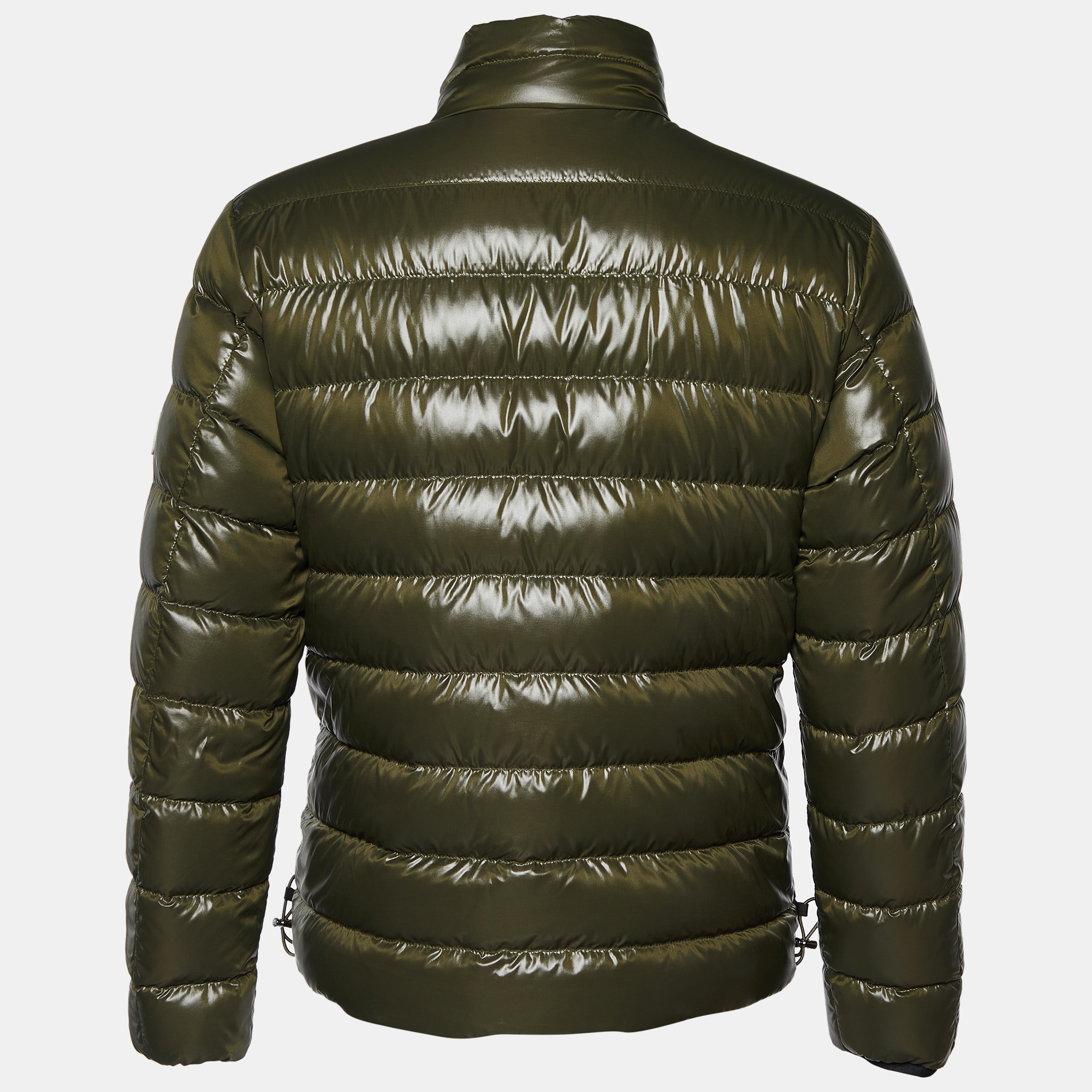 

Moncler Black & Green Logo Printed Quilted Reversible Pouctal Jacket