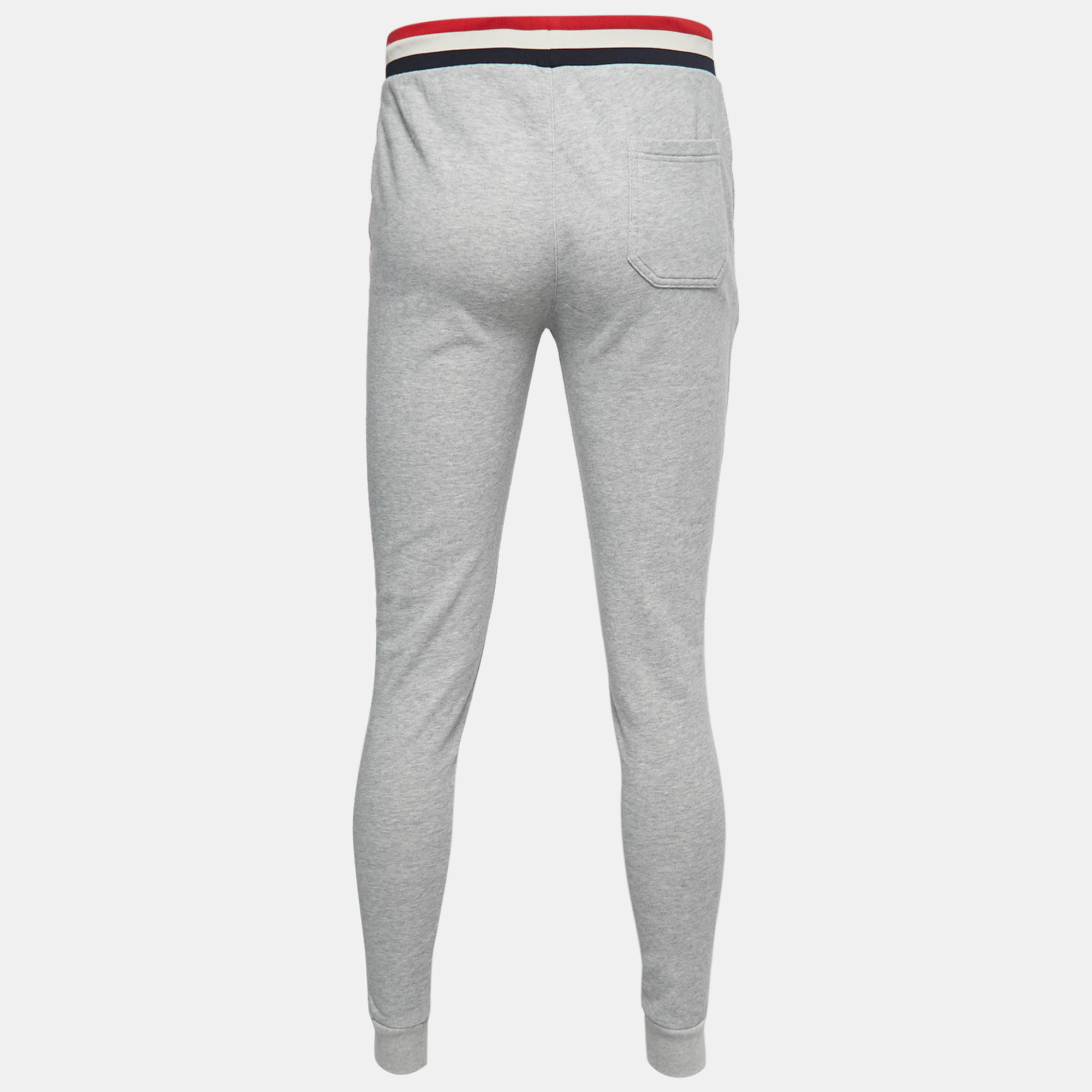 

Moncler Grey Jersey Elastic Striped Band Joggers