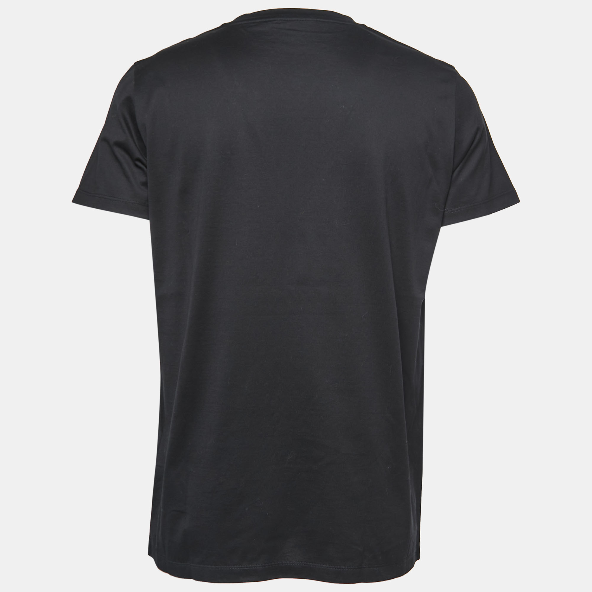 

Moncler Black Cotton Logo Patch Detail Crewneck T-Shirt