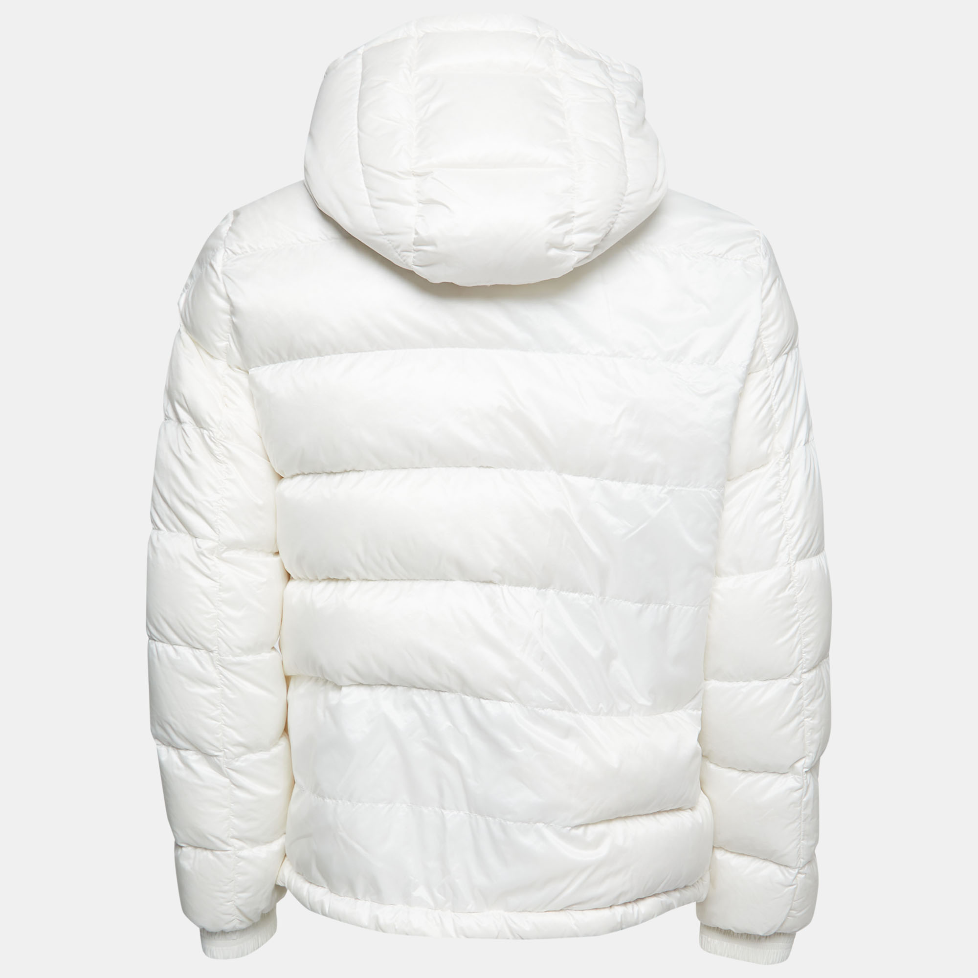 

Moncler White Synthetic Zip Front Hooded Down Jacket