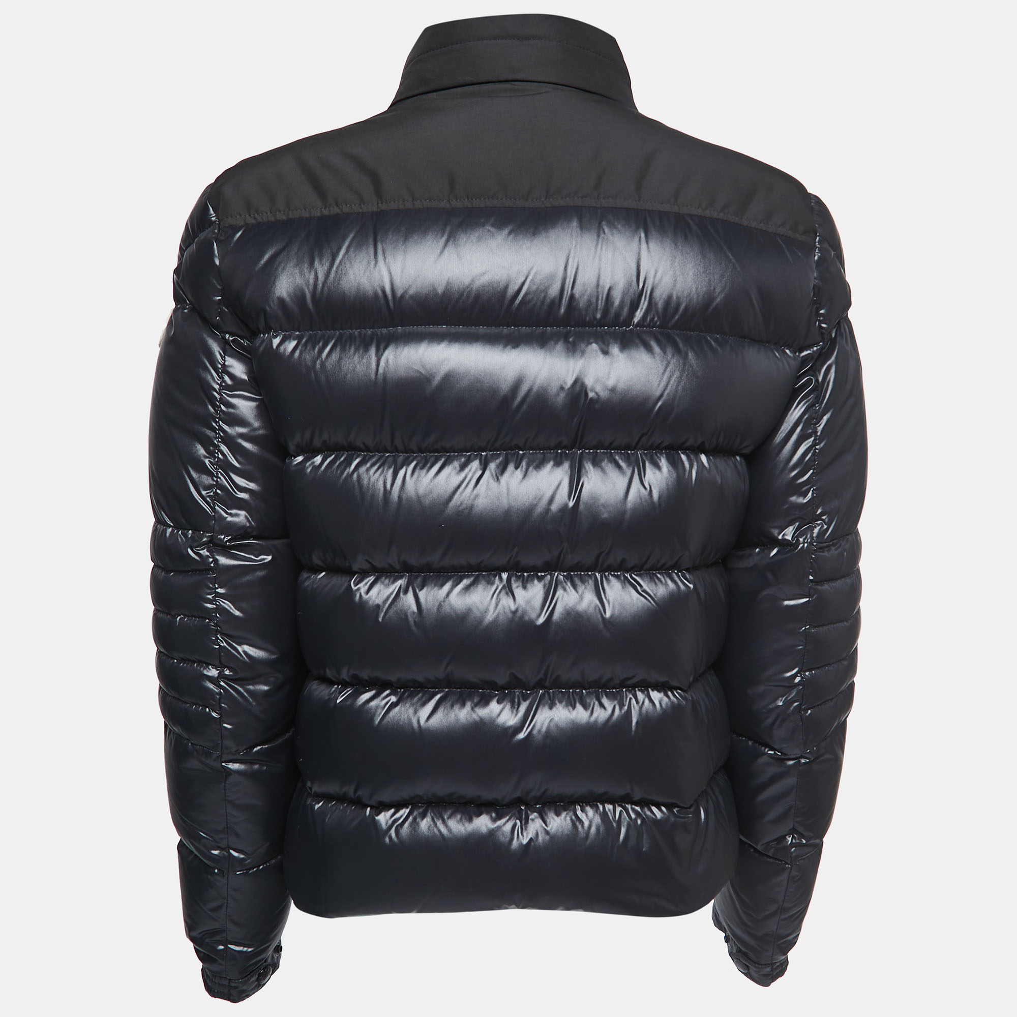 

Moncler Black Synthetic Zip Front Down Jacket