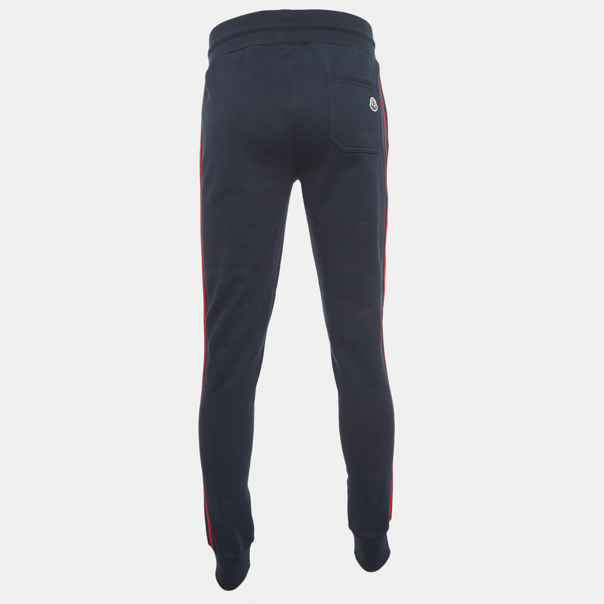 

Moncler Navy Blue Side Striped Cotton Sweatpants