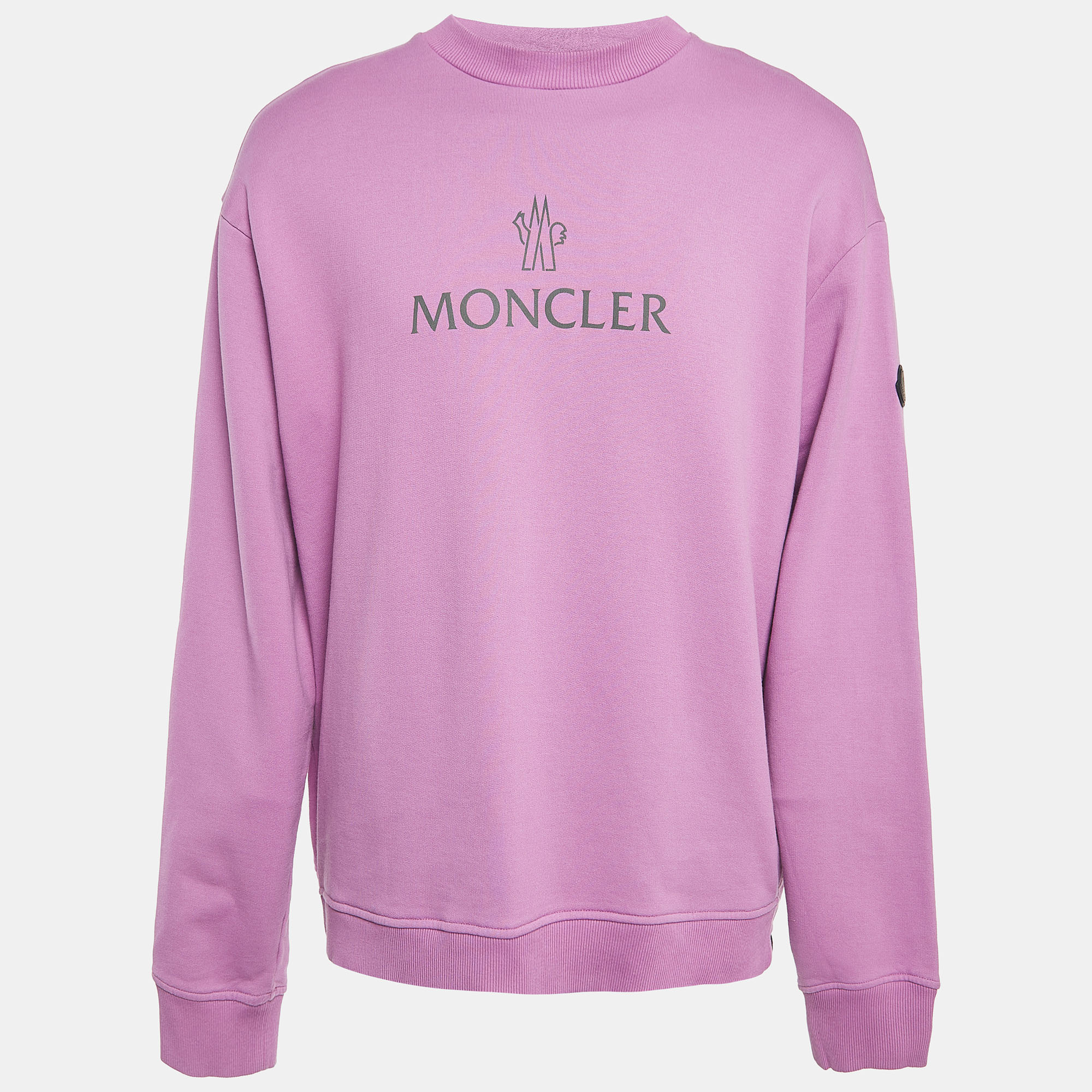 

Moncler Purple Logo Print Cotton Sweatshirt