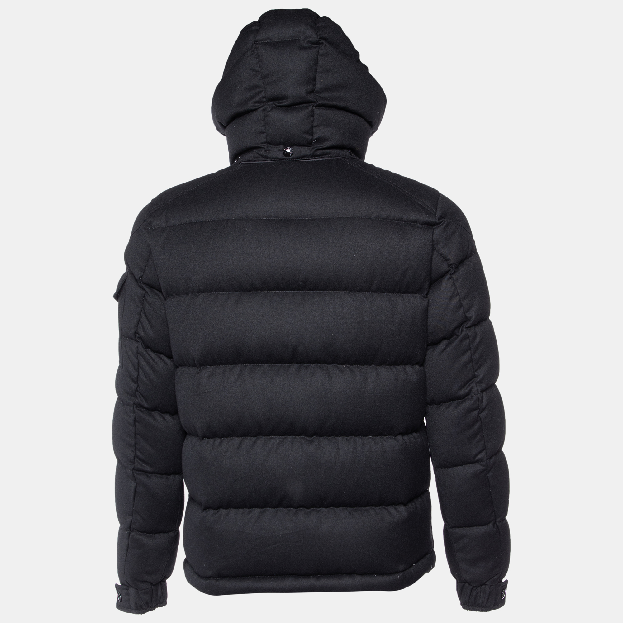 

Moncler Black Wool Down Montgenevre Hooded Jacket