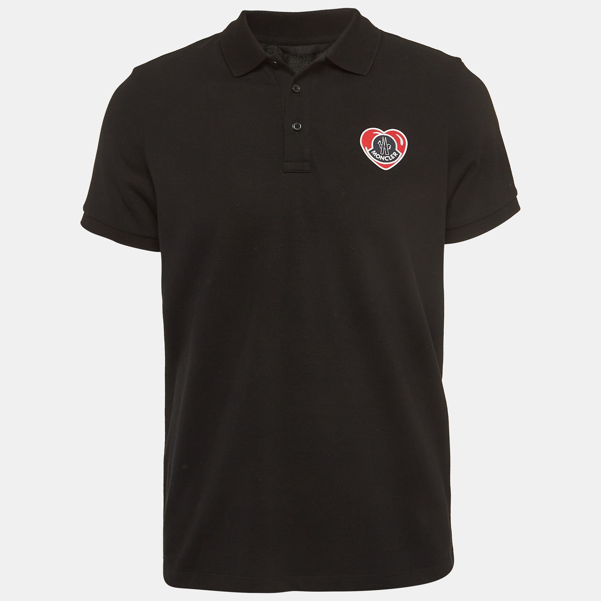 

Moncler Black Cotton Logo-Patch Detail T-Shirt