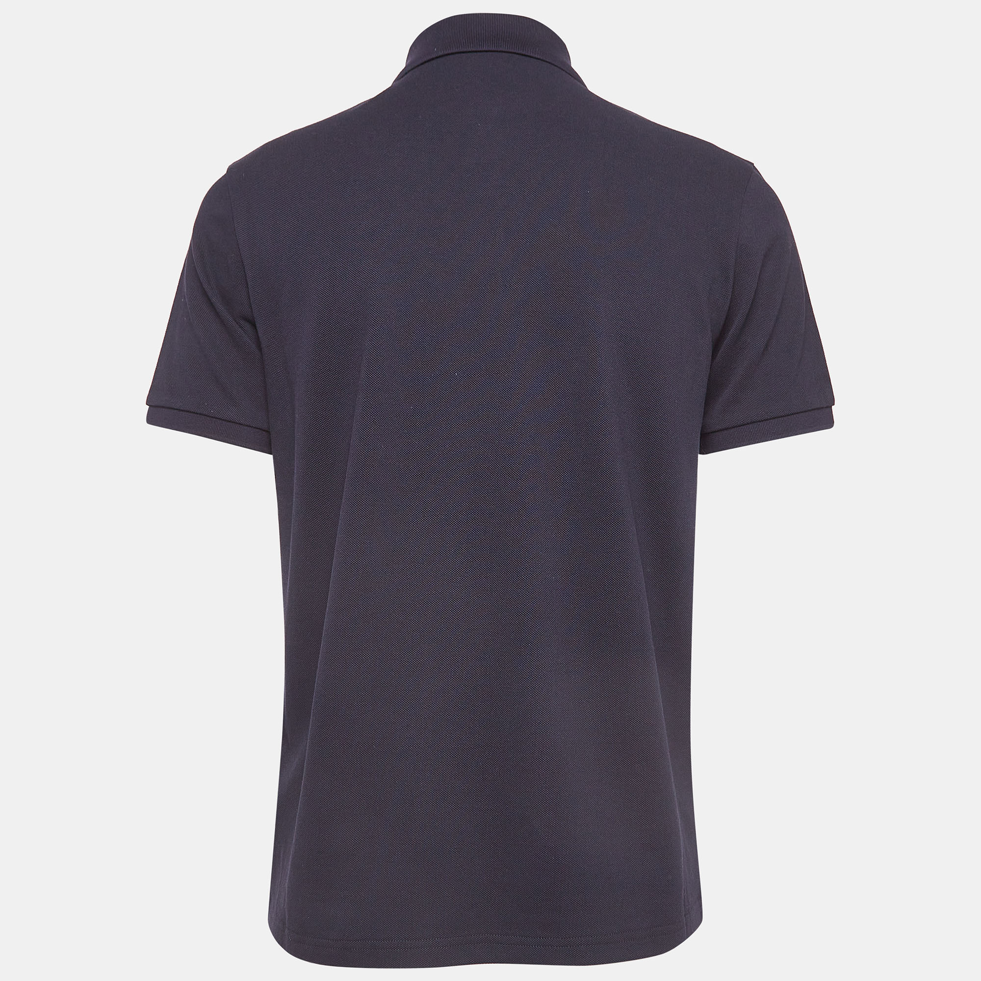 

Moncler Navy Blue Cotton Pique Logo Patch Polo T-Shirt