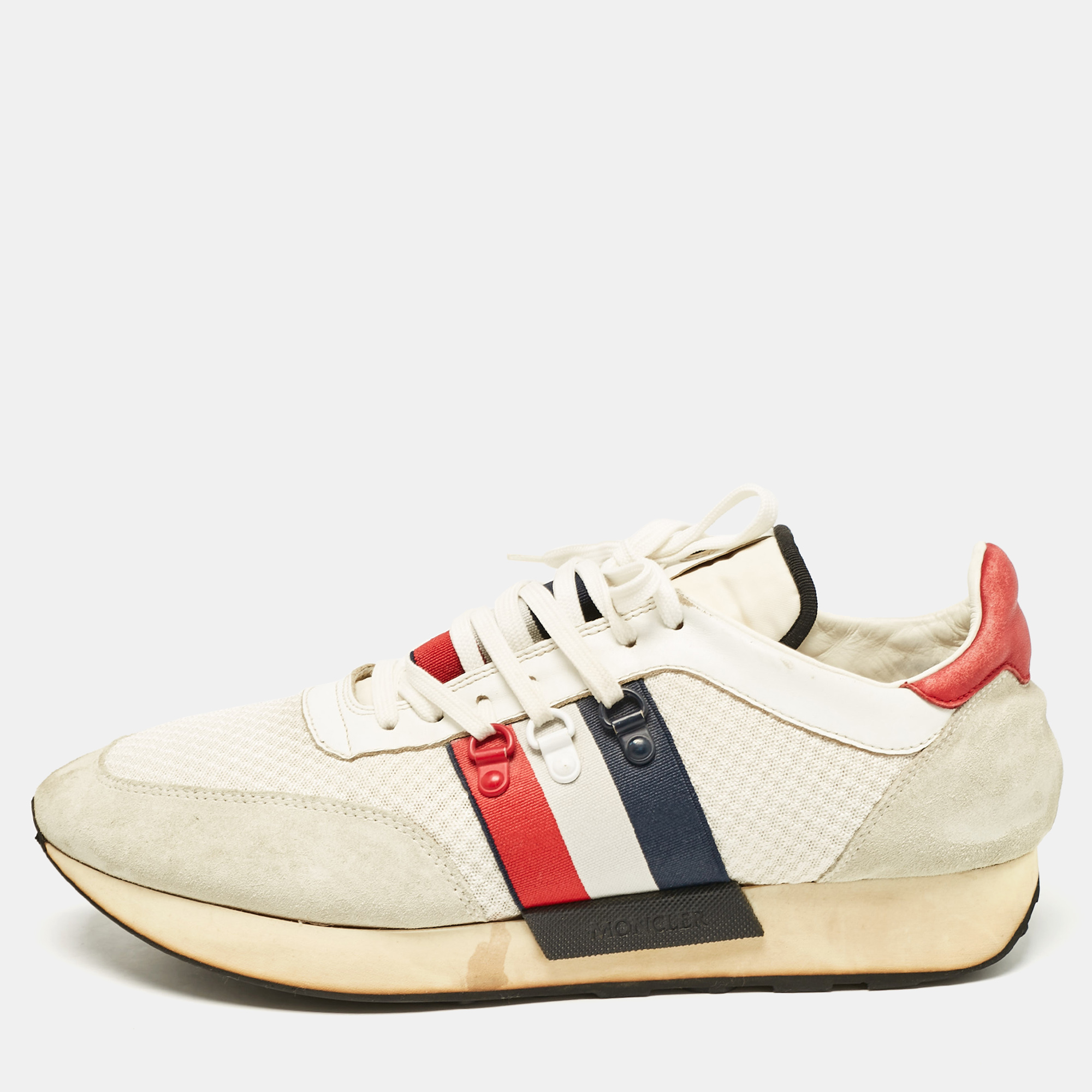 

Moncler Multicolor Fabric and Suede Lace Up Sneakers Size