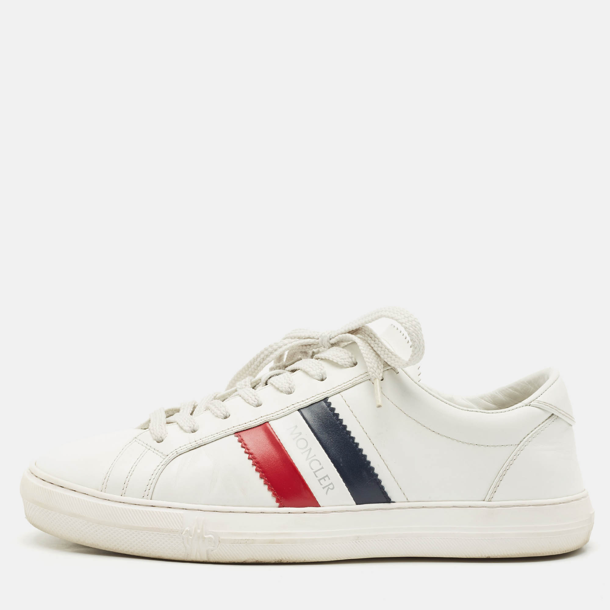 

Moncler White Leather New Monaco Sneakers Size