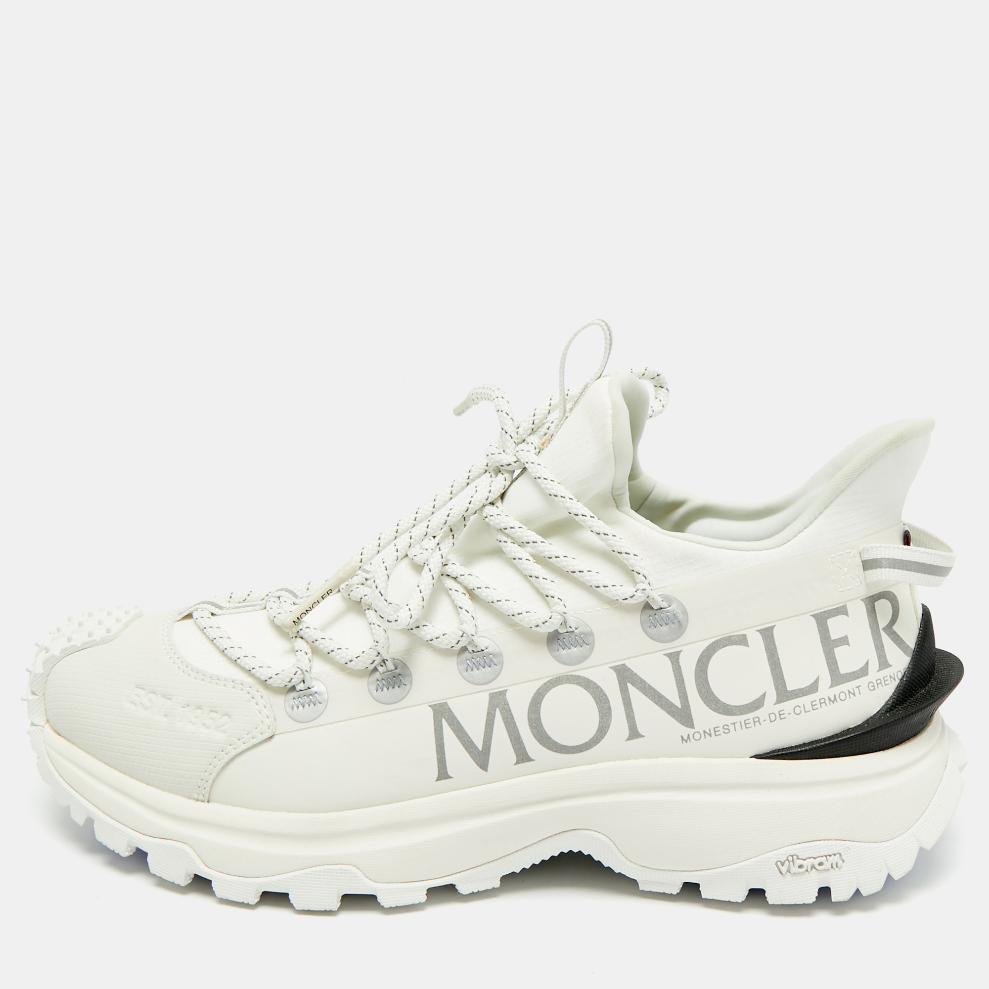 

Moncler White Fabric and Rubber Trailgrip Lite2 Sneakers Size