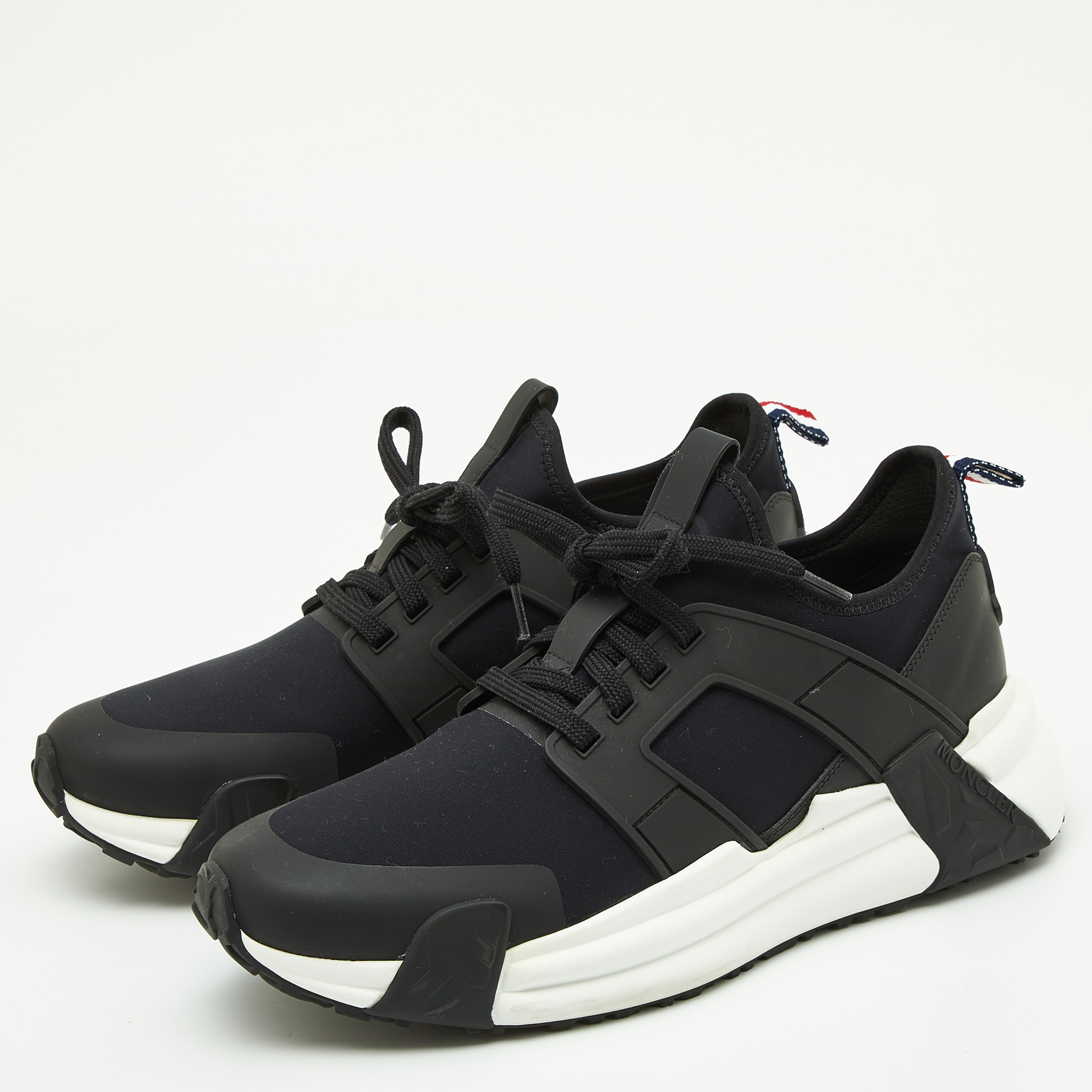 

Moncler Black Neoprene and Rubber Horace Low-Top Sneakers Size