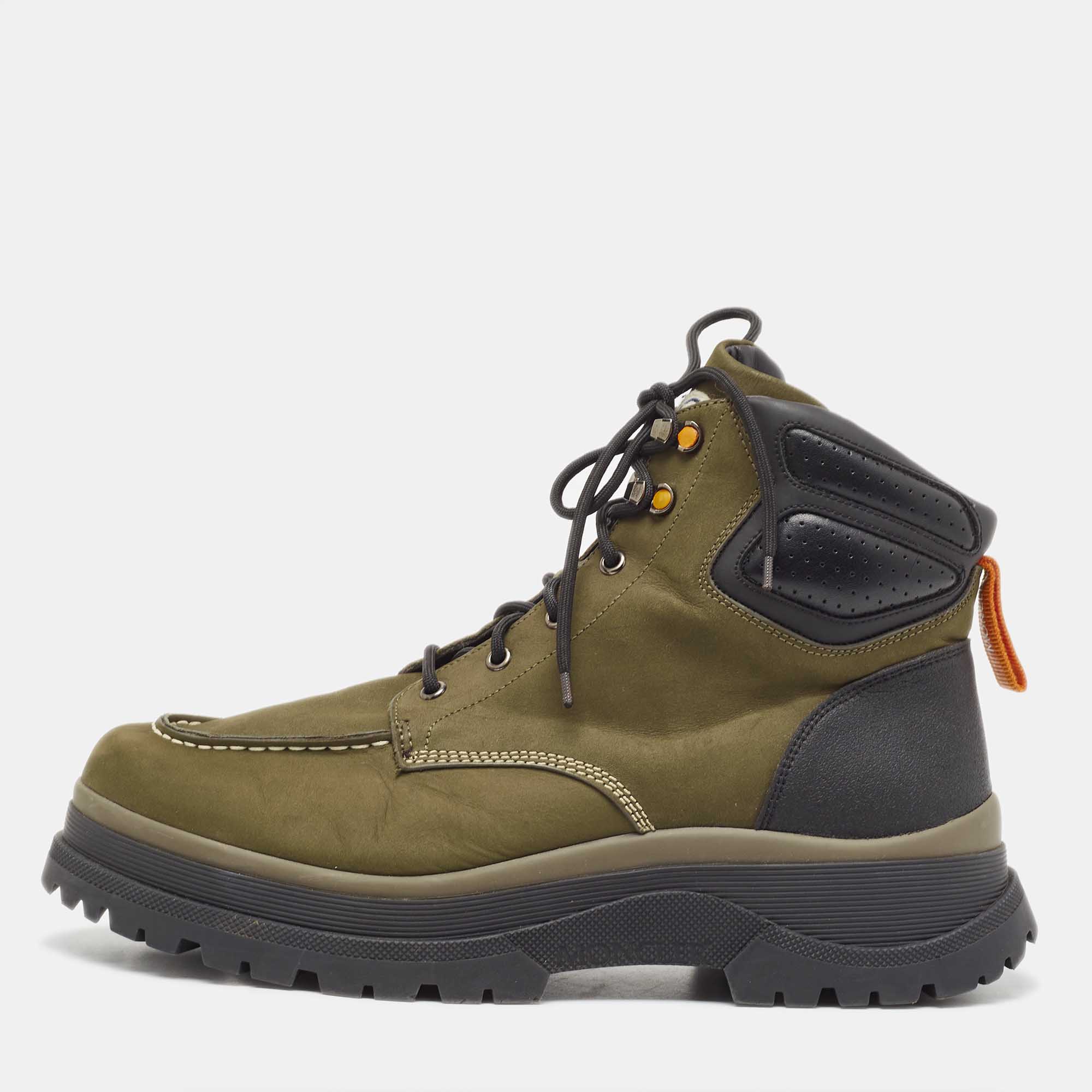 

Moncler Green/Black Nubuck and Leather Ulderic Trek Boots Size