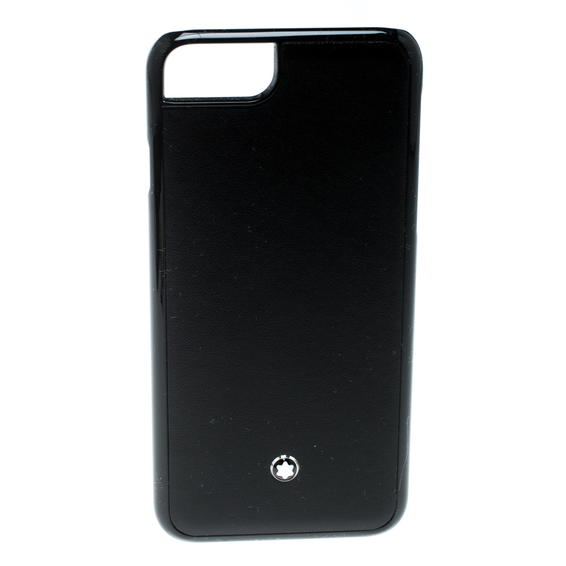Pre Owned Montblanc Black Leather Hardphone Iphone 8 Case