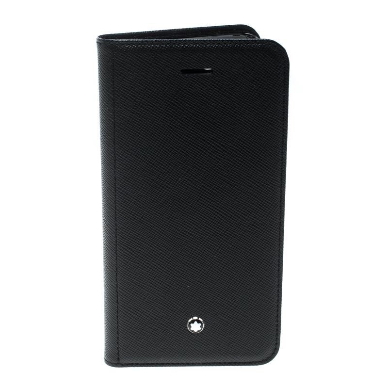 Pre Owned Montblanc Black Leather Flipside Iphone 8 Case