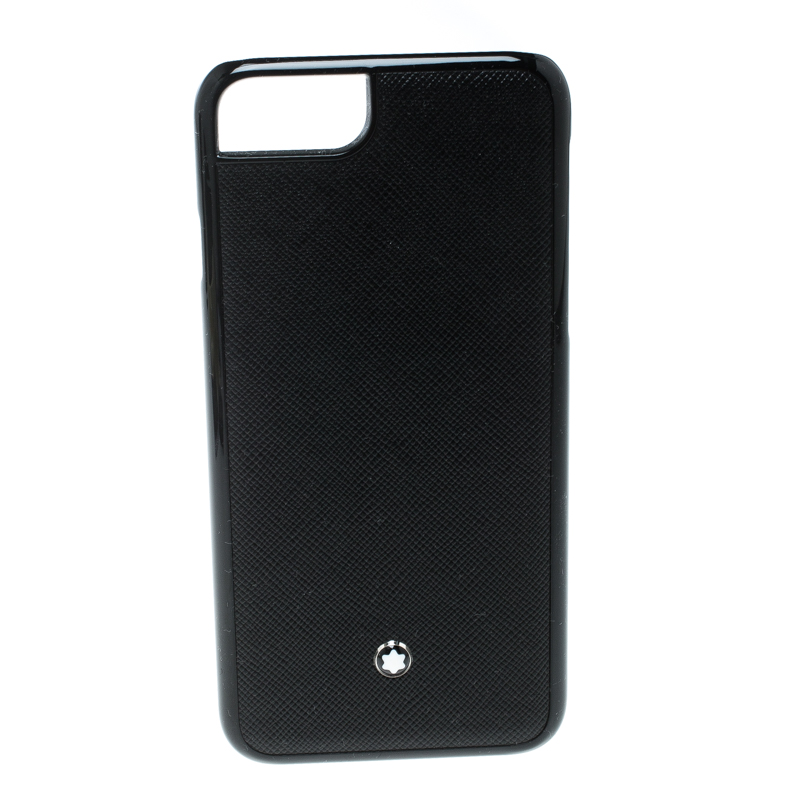 Pre Owned Montblanc Black Leather Hardphone Iphone 8 Case