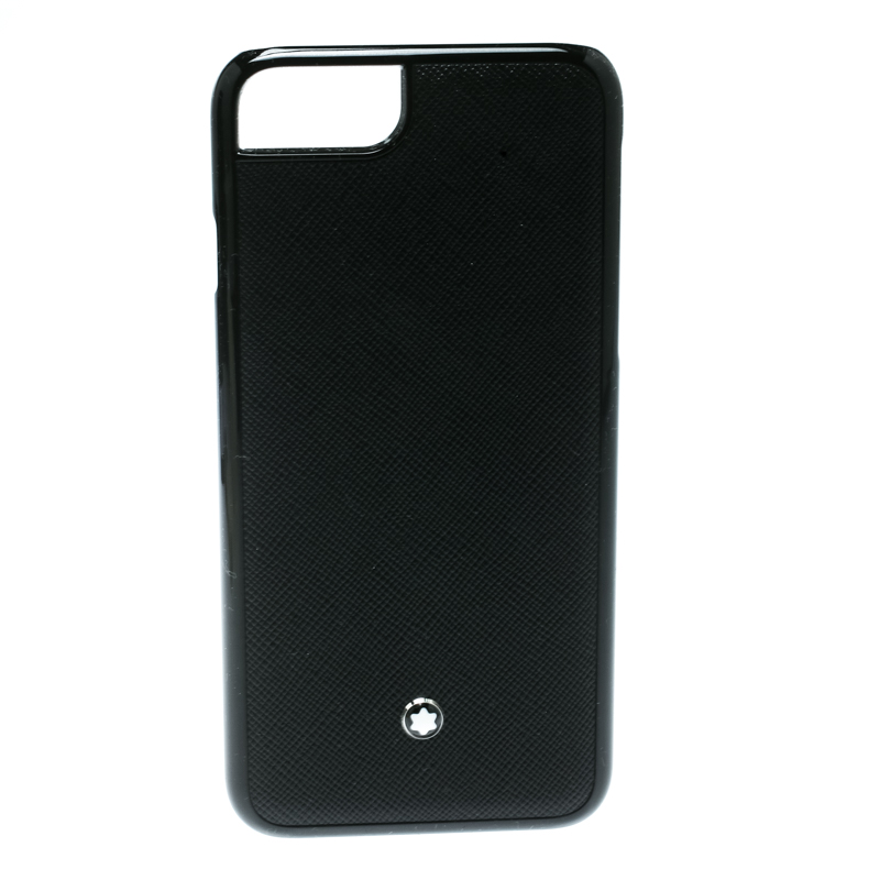 Pre Owned Montblanc Black Leather Hardphone Iphone 8 Case