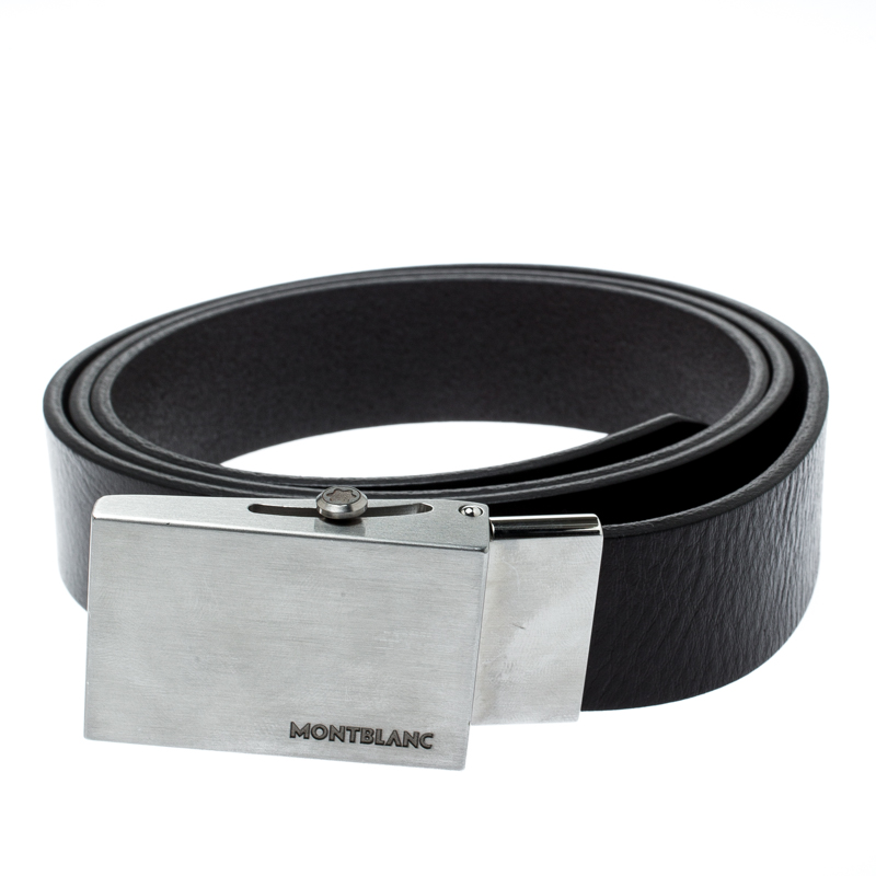 

Montblanc Black Leather Military Buckle Belt