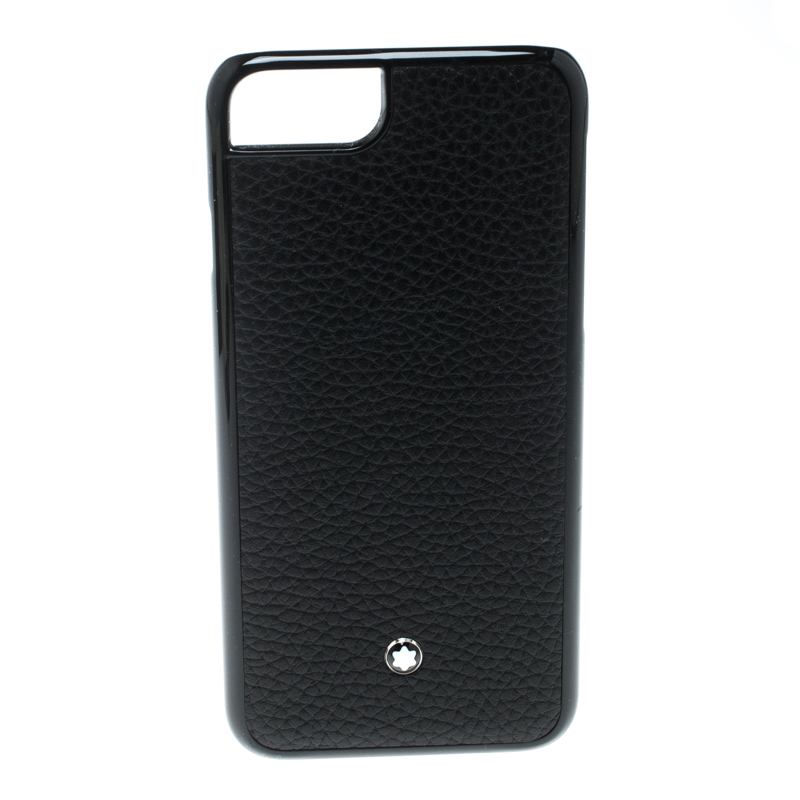 Montblanc Black Soft Grain Leather Hardphone Iphone 8 Case