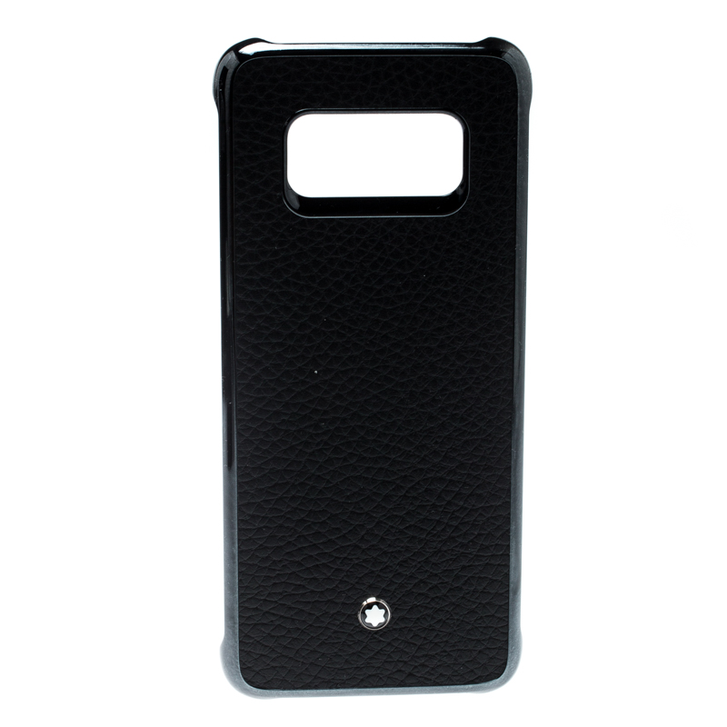 Pre Owned Montblanc Black Leather Hardphone S8 Edge Case