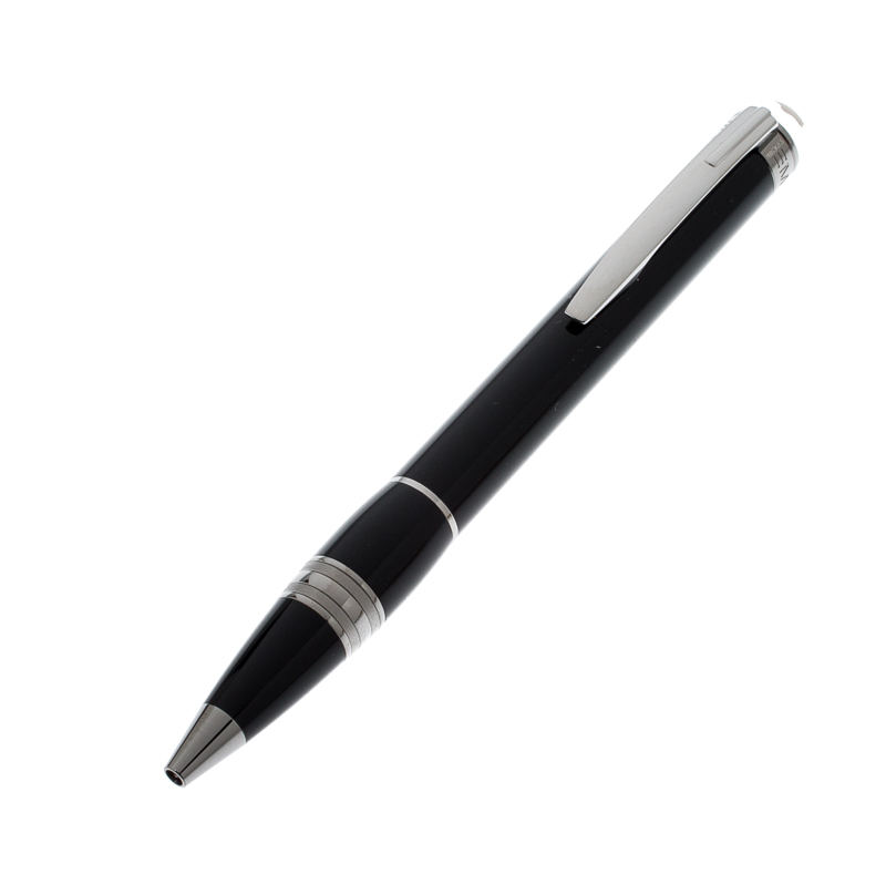 Pre Owned Montblanc StarWalker Midnight Black Resin Ruthenium Coated Ballpoint Pen