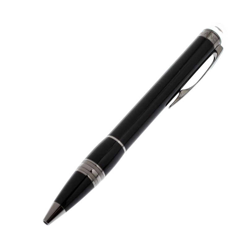 Pre Owned Montblanc StarWalker Midnight Black Resin Ruthenium Coated Ballpoint Pen