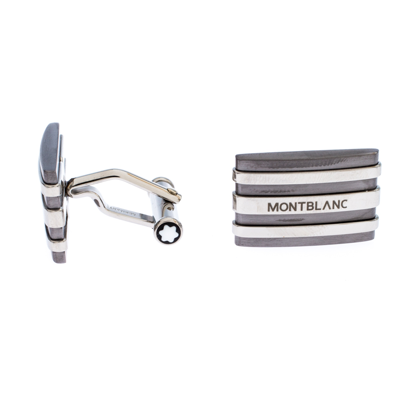 

Montblanc Meisterstuck Stainless Steel & Tantalum Rectangular Cufflinks, Silver