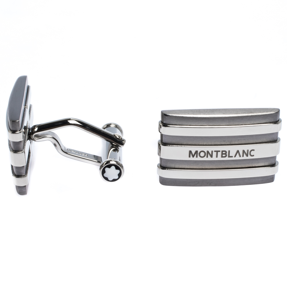 

Montblanc Meisterstuck Stainless Steel & Tantalum Rectangular Cufflinks, Silver