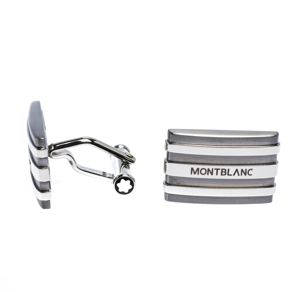 

Montblanc Meisterstuck Stainless Steel & Tantalum Rectangular Cufflinks, Silver