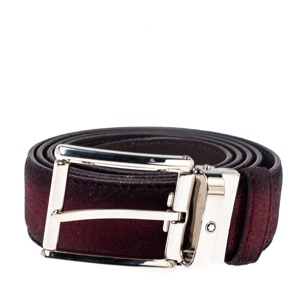 

Montblanc Ombre Burgundy Suede Square Buckle Belt