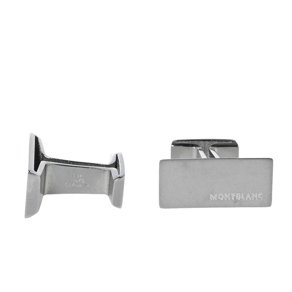 

Montblanc Brushed Stainless Steel 'M' Rectangular Cufflinks, Silver