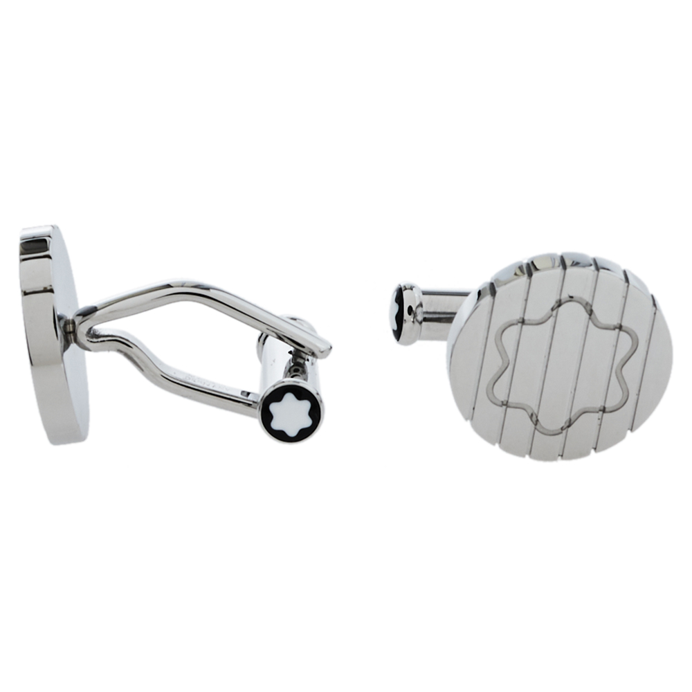 

Montblanc Sartorial Steel Archi Round Cufflinks, Silver