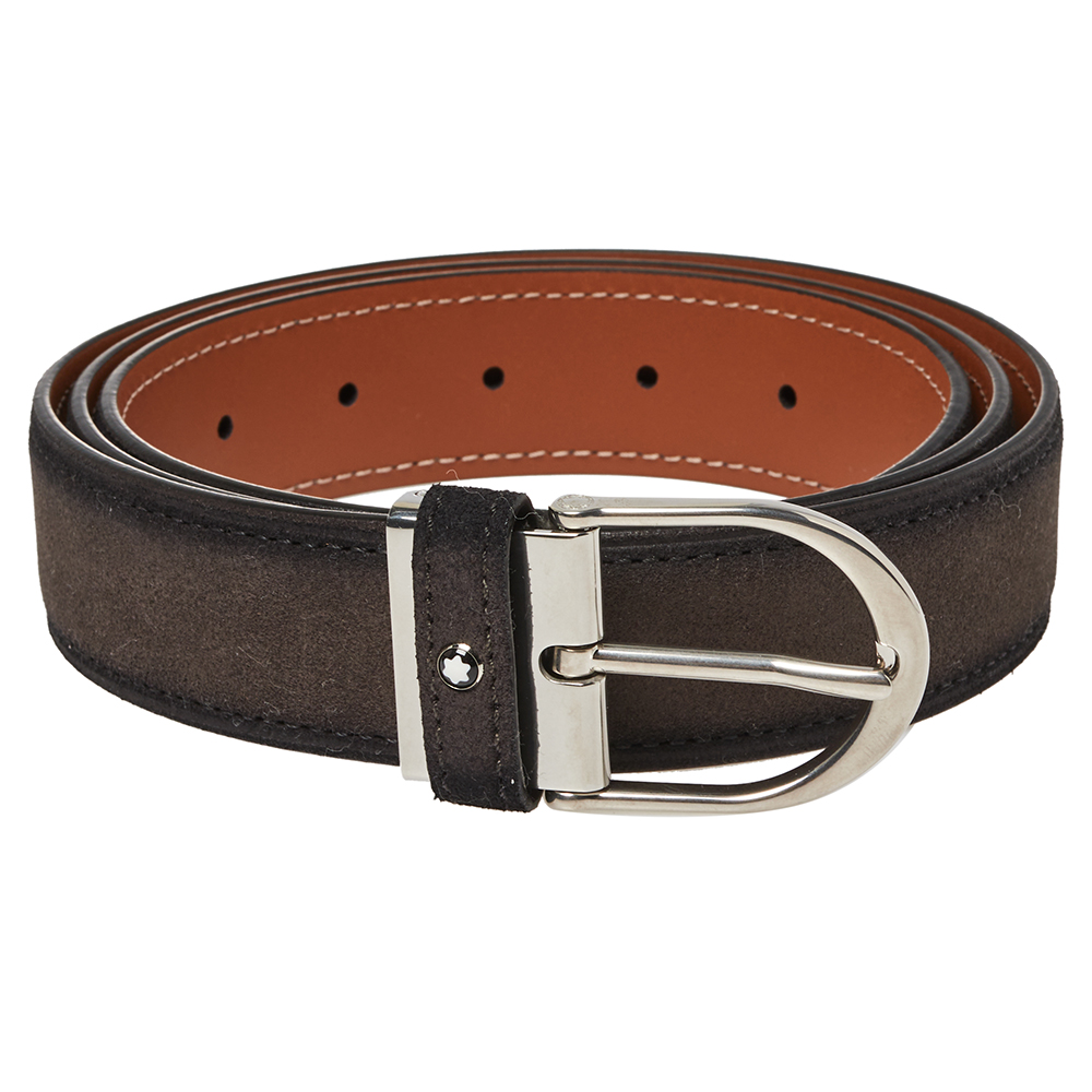 

Montblanc Ombre Grey Suede Casual Buckle Belt