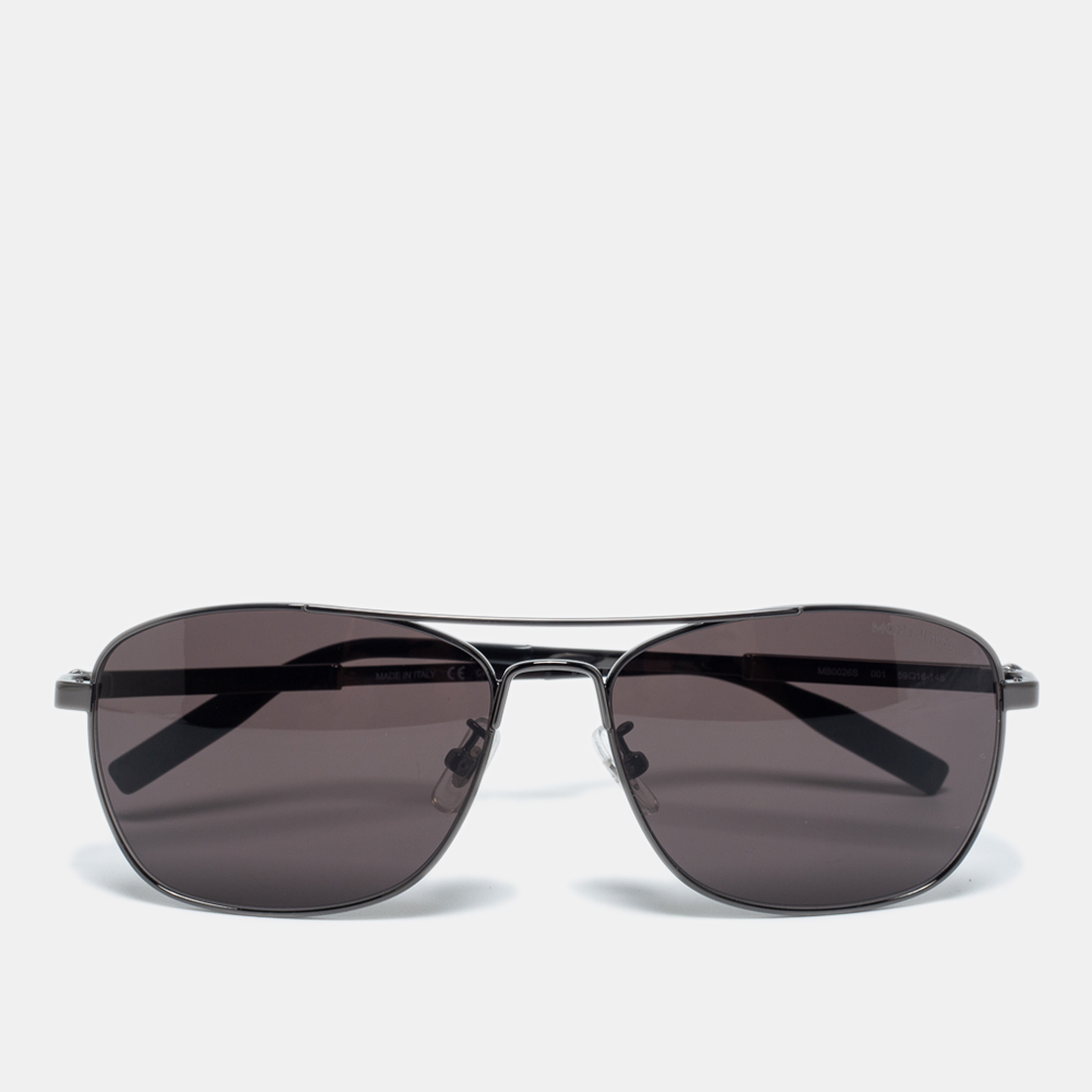 Pre Owned Montblanc Black MB0026s Aviator Sunglasses