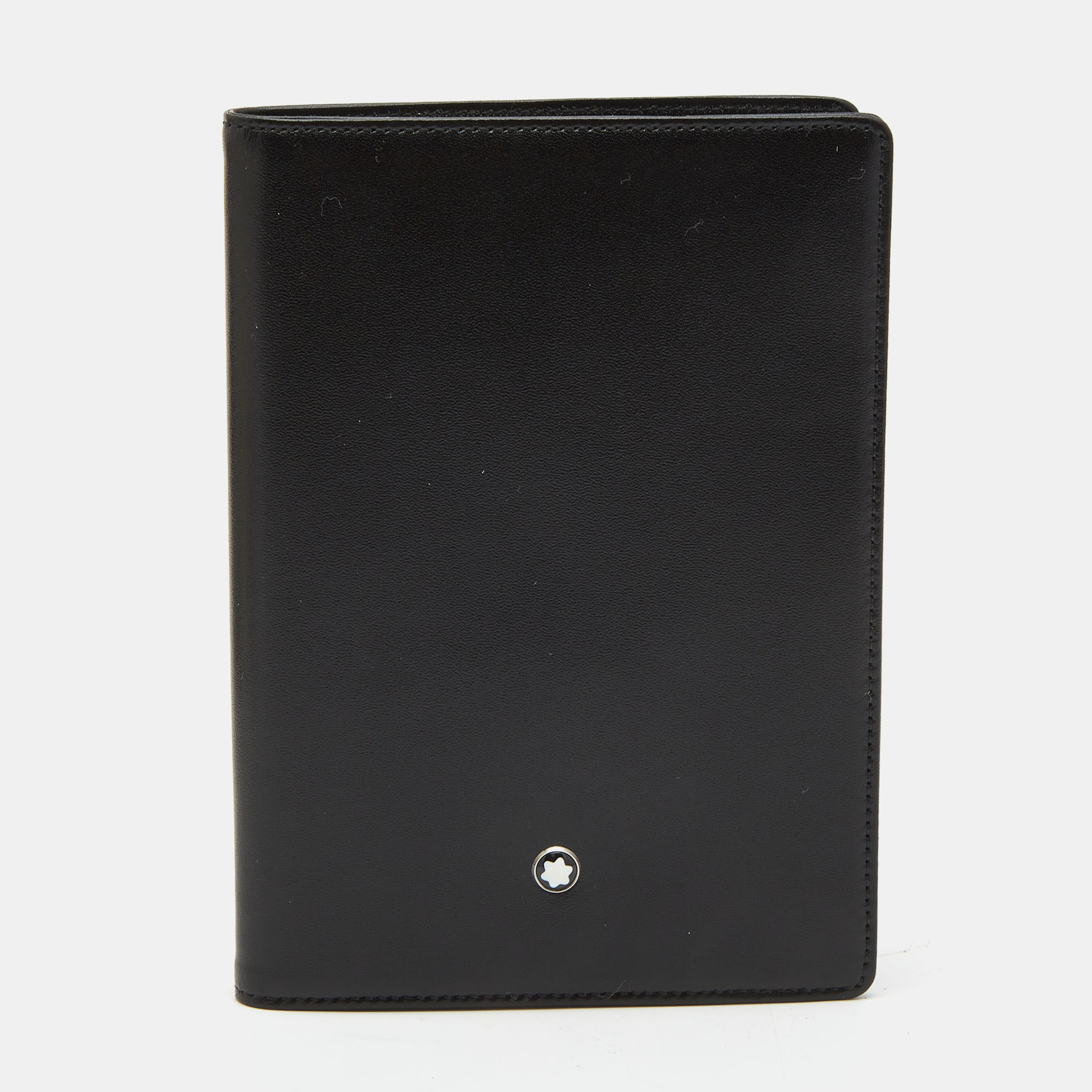 Pre-owned Montblanc Black Leather Meisterstück Passport Holder