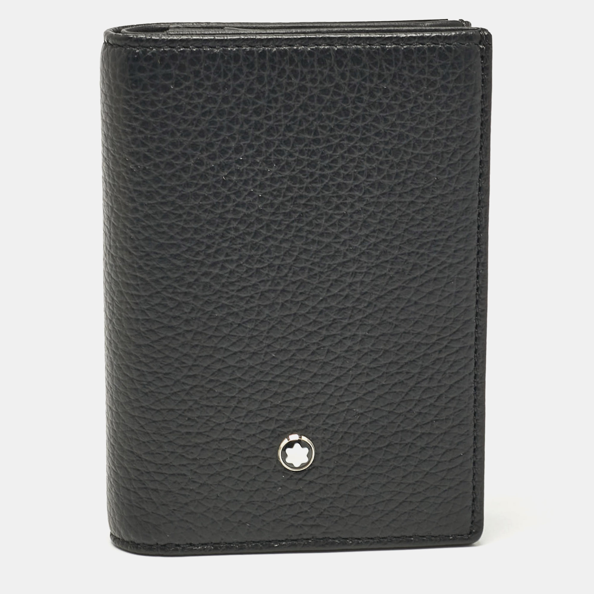 Pre-owned Montblanc Black Leather 4810 Westside Card Case