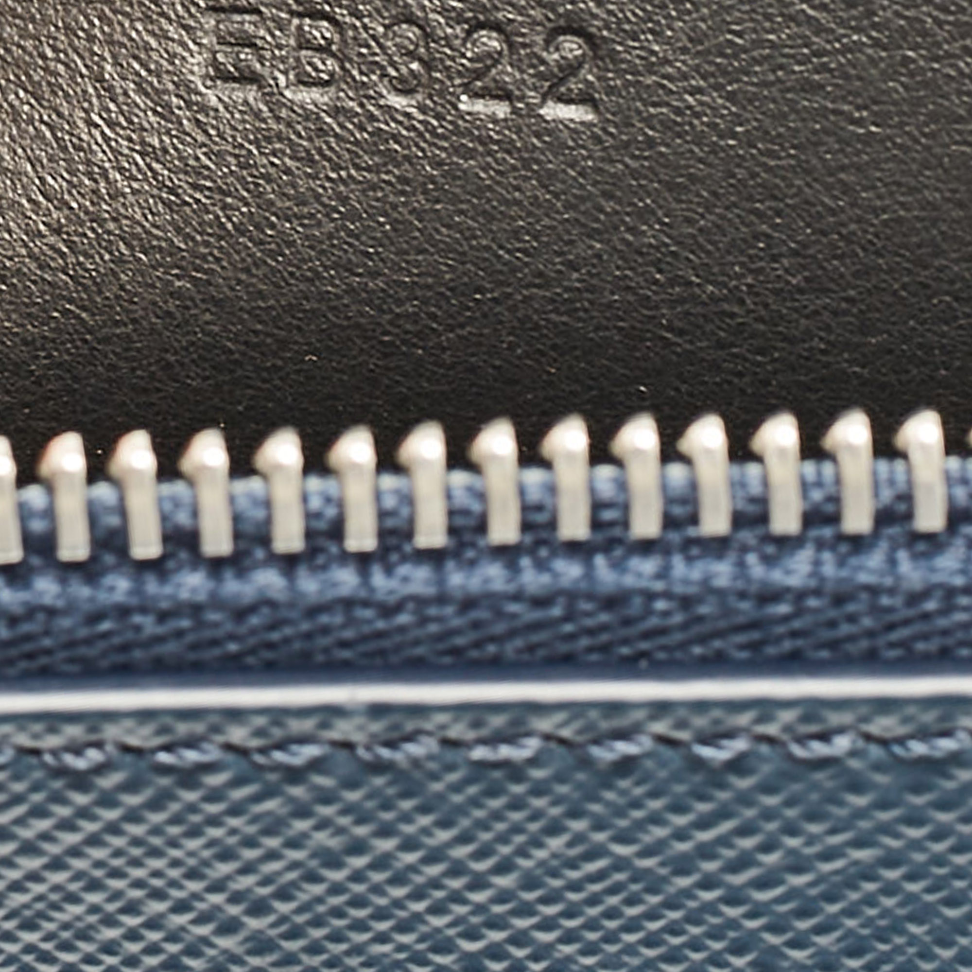 Montblanc Navy Blue Leather Zip Wristlet Pouch 