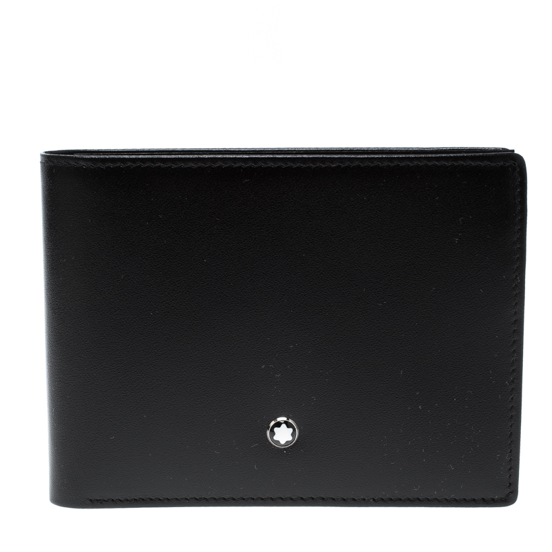 Pre Owned Montblanc Black Leather Miesterstuck Bifold Wallet