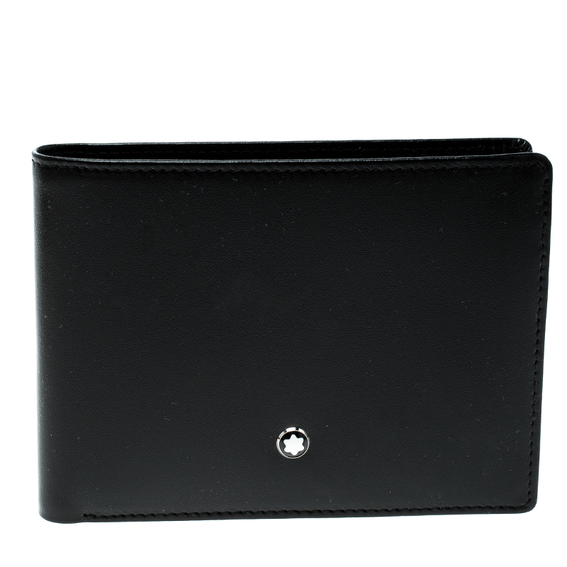 Pre Owned Montblanc Black Leather Miesterstuck Bifold Wallet