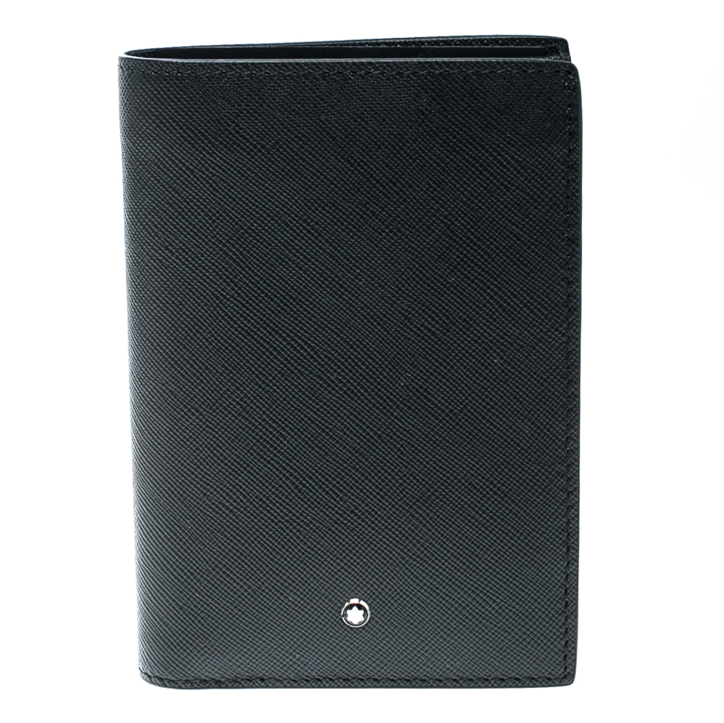 Montblanc Black Leather Sartorial Vertical Flap 12cc Wallet Montblanc ...